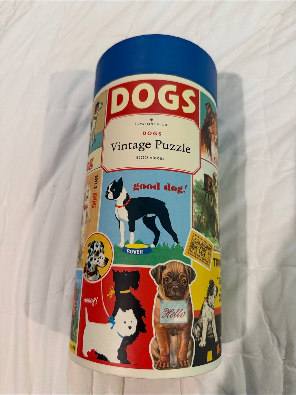 Cavallini & Co. Dogs Vintage Puzzle - Blue Accent